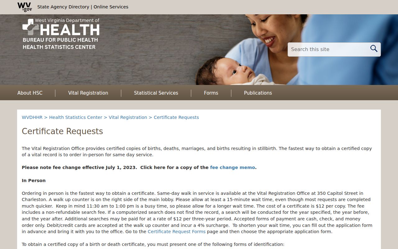 Monongalia County property records and West Virginia vital-record request information