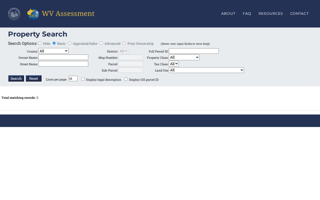 Monongalia County property records in the West Virginia assessment search